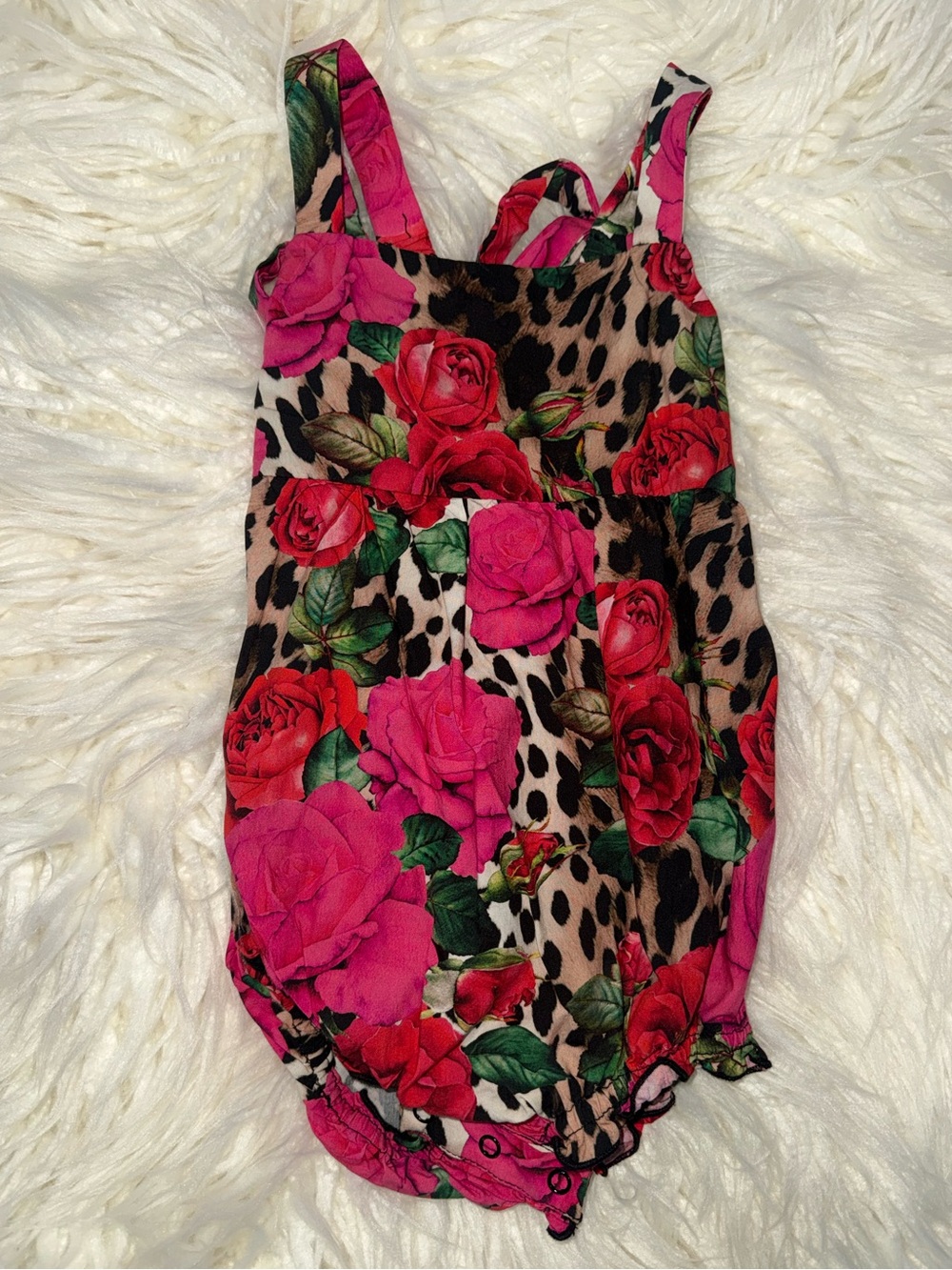 Posh Peanut baby girl Wild Rose tie back romper